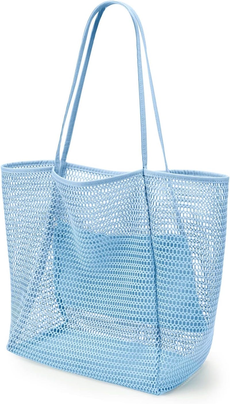 KALIDI BeachNylon Mesh Tote Bag, Casual Tote Bag Hobo Women Foldable MAX 23L Shoulder Bag For Beach Picnic Vacation - Image 1